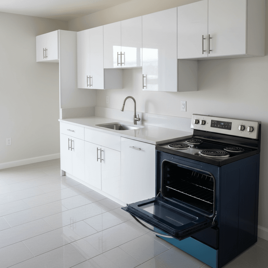 Empty clean kitchen after move-out cleaning